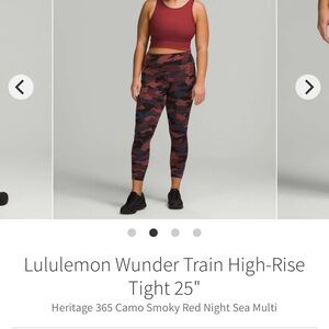 lululemon athletica Camo Leggings - Red and Blue
